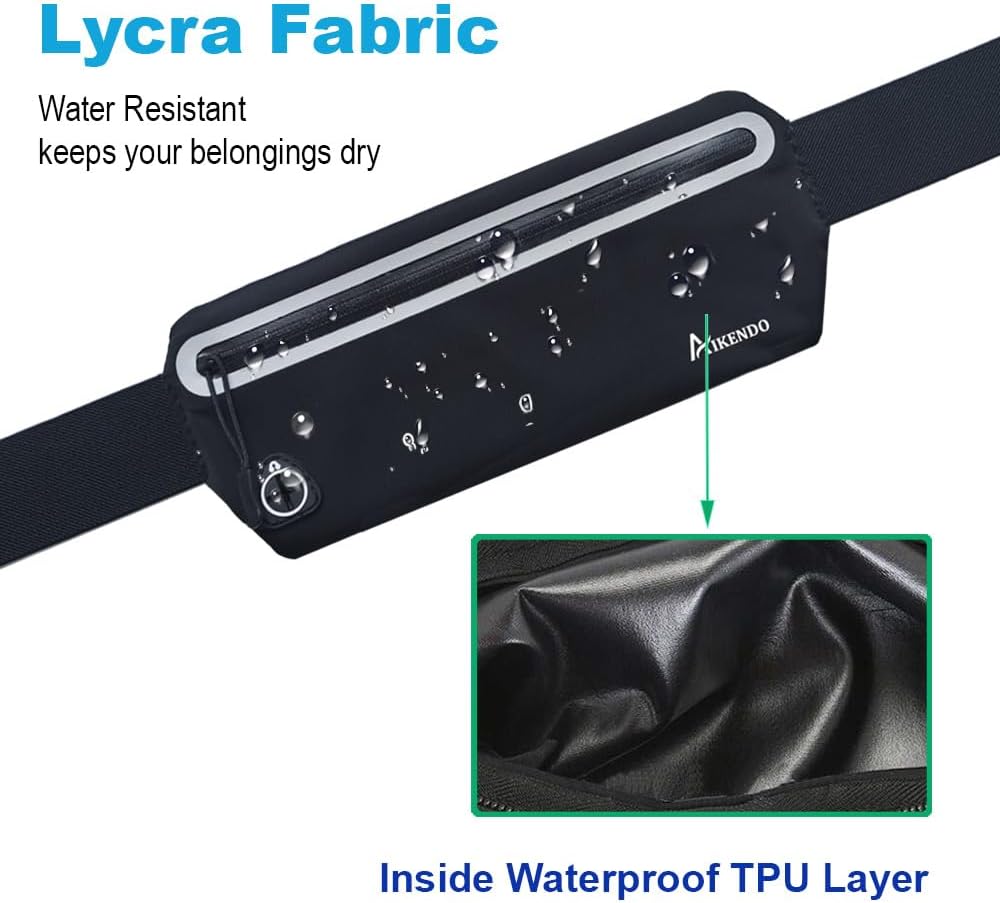 Slim Running Belt Fanny Pack Women Men,Runners Phone Holder Waist Bag,Run Pouch Waist Belt for Workout Jogging,Travel Money Belt Running Gear Accessories.