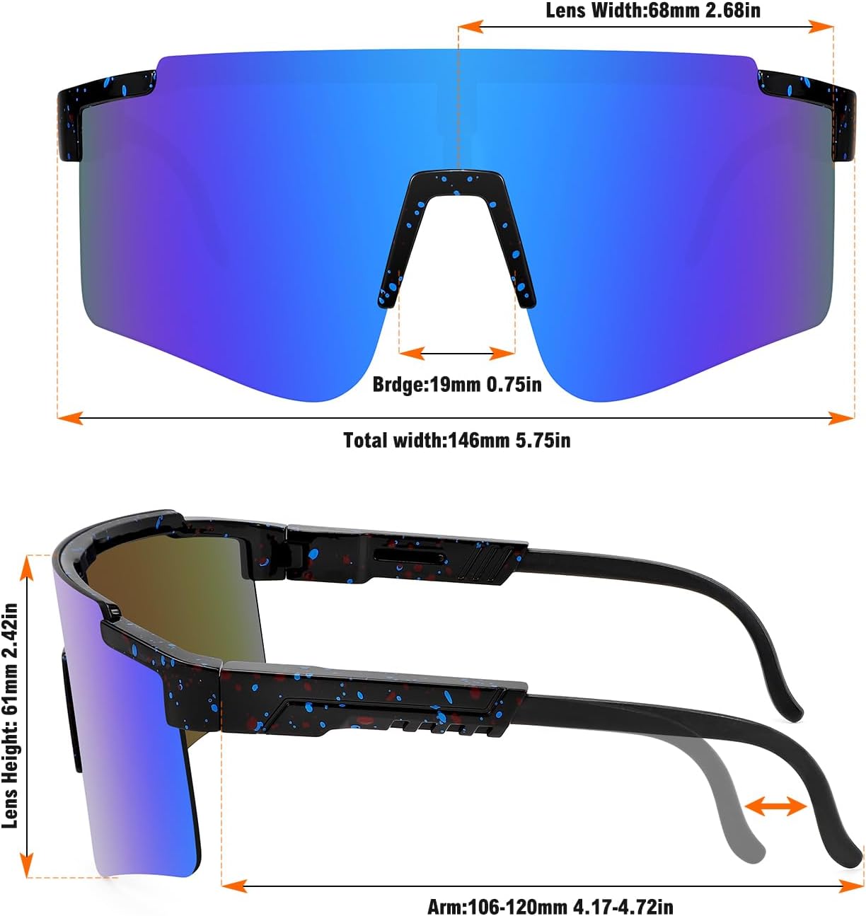 MALIDAK Sports Sunglasses for Mens Women Youth Baseball Sunglasses UV400 Protection Men Cycling Glasses