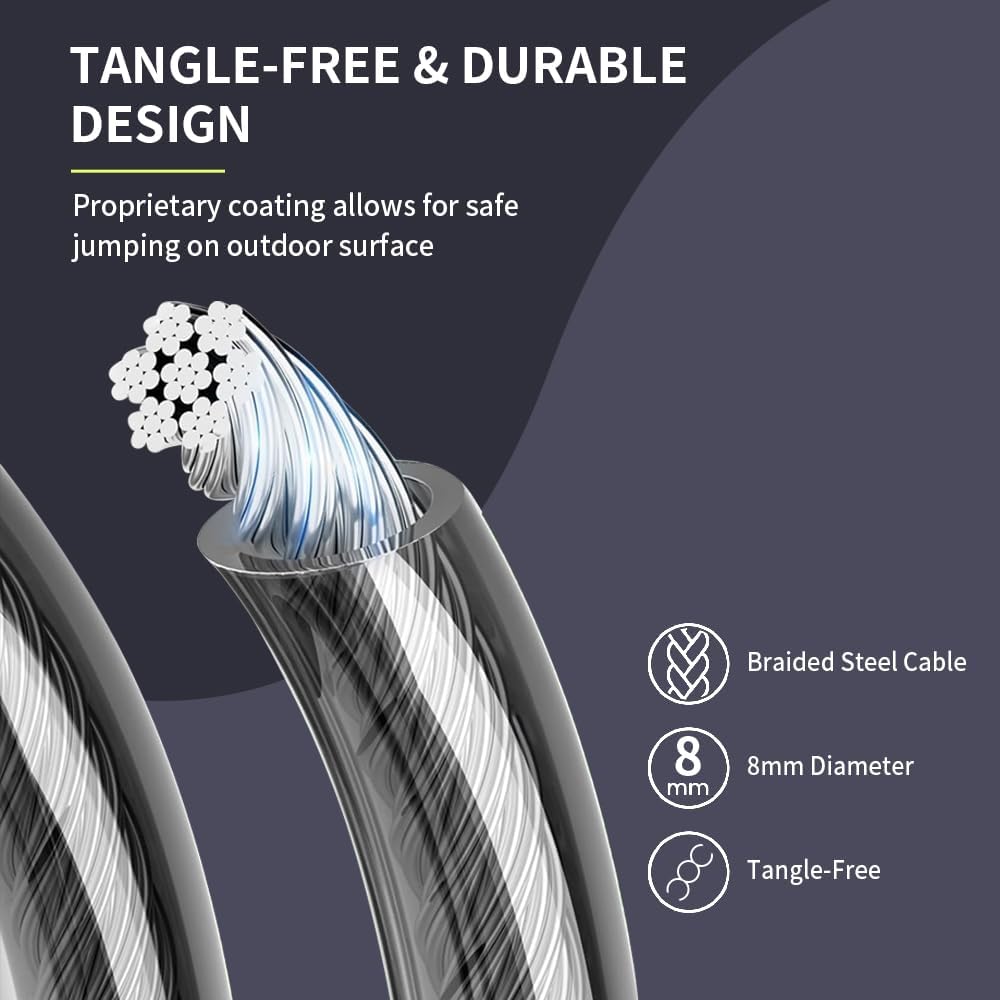 Hererope Weighted Jump Ropes for Men & Women, 1 LB Jump Rope Weighted With Ball-bearing, No-Slip Grip, Durable Steel Cable, Heavy Jump Rope Designed for Fitness, High-Intensity Strength Workouts, crossfit