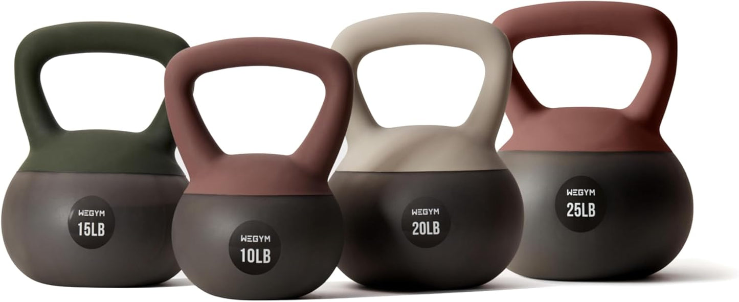 Soft Kettlebells with Cushioned Impact-Resistant Base and Anti-Slip, Wide-Grip Handle for Home Workouts, Weightlifting, and Full Body Strength Training