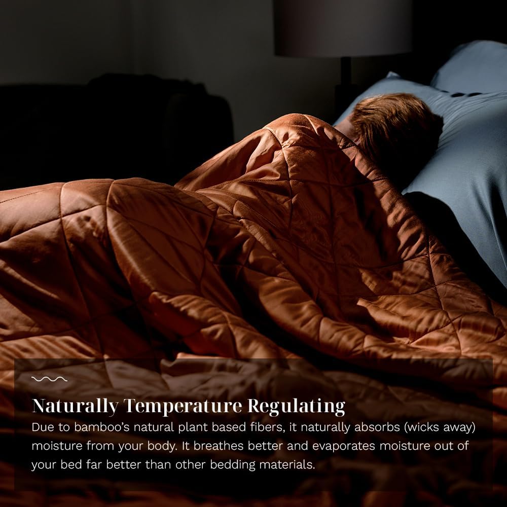 LUXOME Lightweight Blanket | 100% Rayon (Viscose) from Bamboo Fabric & Fill | King/Cal King - 98"x92" | Thermal-Regulating | Terracotta