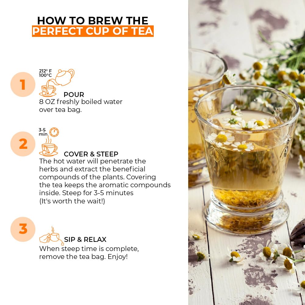 Angel Brand Chamomile Tea Bags, Chamomile Flower Tea for Relaxation & 20 bags