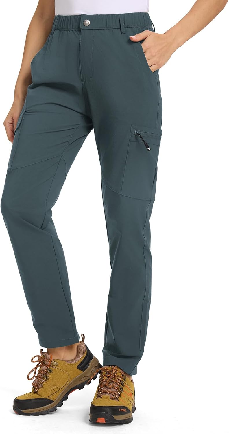 TBMPOY Women's Hiking Cargo Pants Lightweight Water Resistant Quick Dry Fishing Camping Travel Work Pant with 6 Pockets