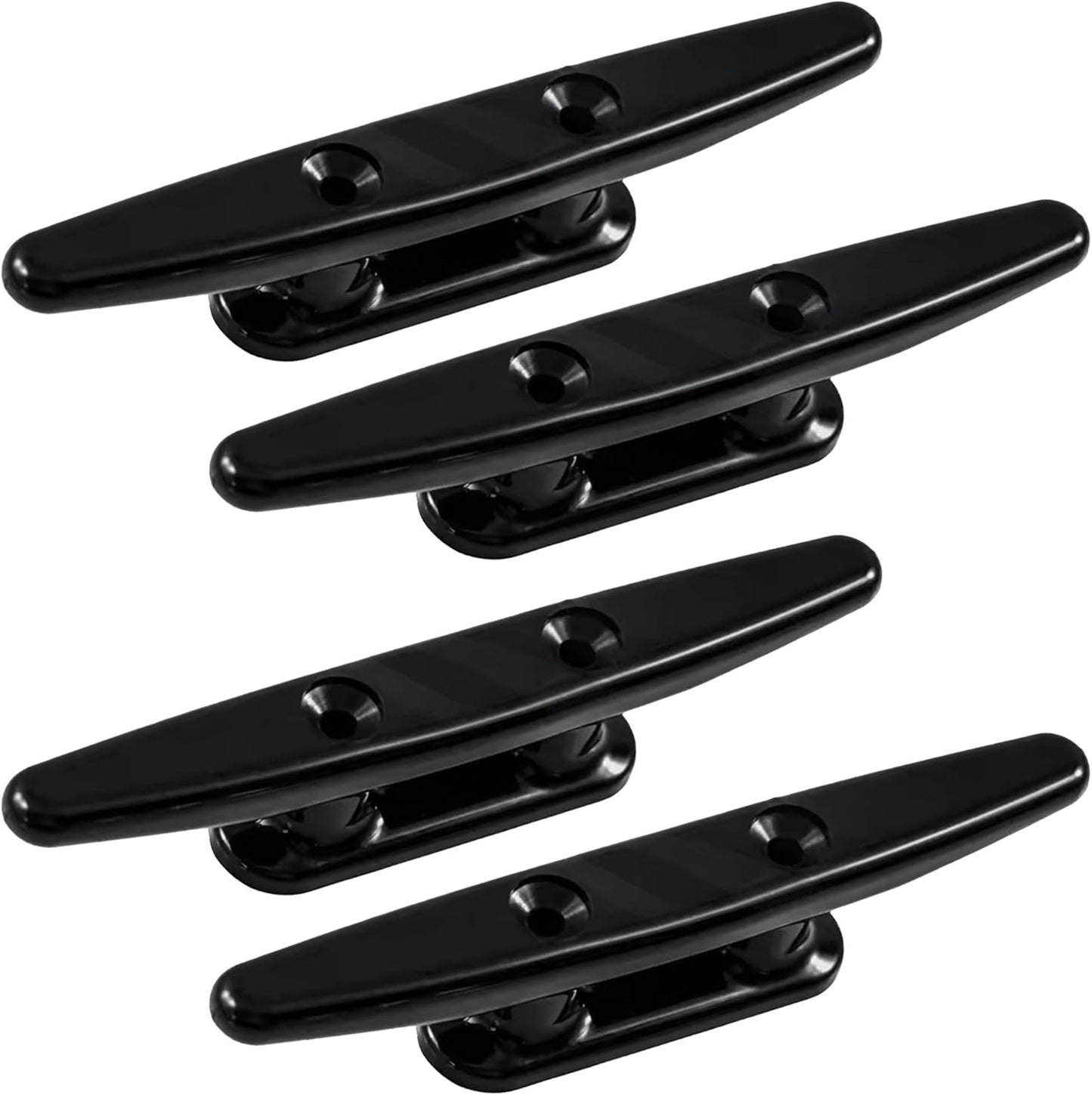 Nylon Boat Cleats Black, 4"/5"/6"/8", Marine Grade Dock Cleats for Rope, Kayak, Mooring, Canoe, Maritime Decor, Tie Down