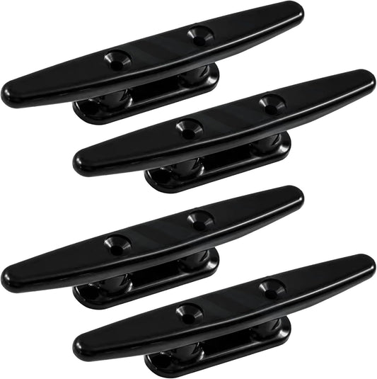 Nylon Boat Cleats Black, 4"/5"/6"/8", Marine Grade Dock Cleats for Rope, Kayak, Mooring, Canoe, Maritime Decor, Tie Down