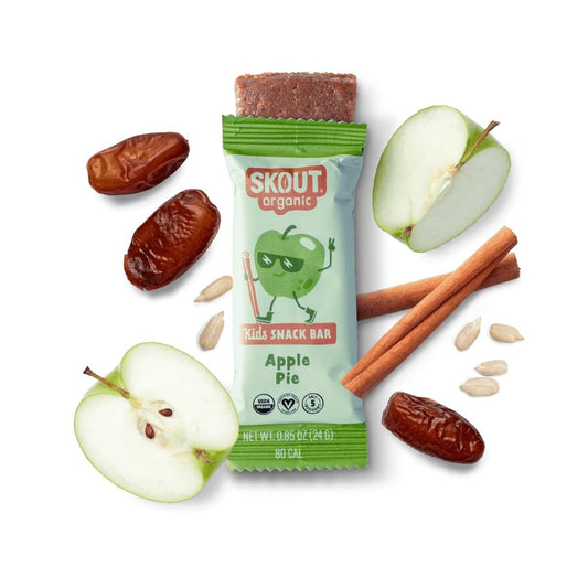 Skout Organic Apple Pie Kids Snack Bars (18 Pack) | Organic Kids Snack Bars | School Snacks & Lunch Snacks | No Refined Sugar | Vegan & Paleo | Gluten, Dairy, Grain, Peanut Free