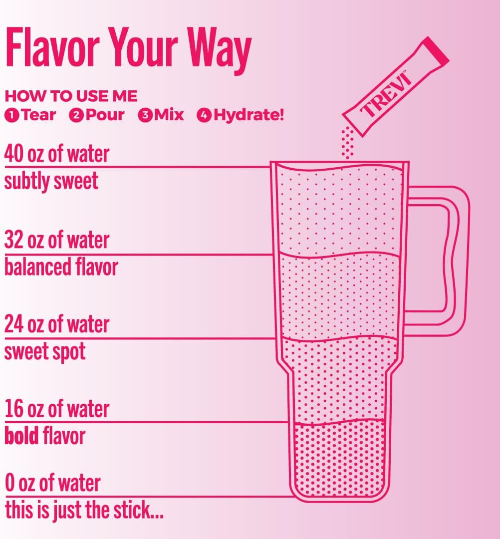 TREVI™ Sugar Free Electrolytes - Drink Mix Hydration Powder Packets - 28 Count - Watermelon