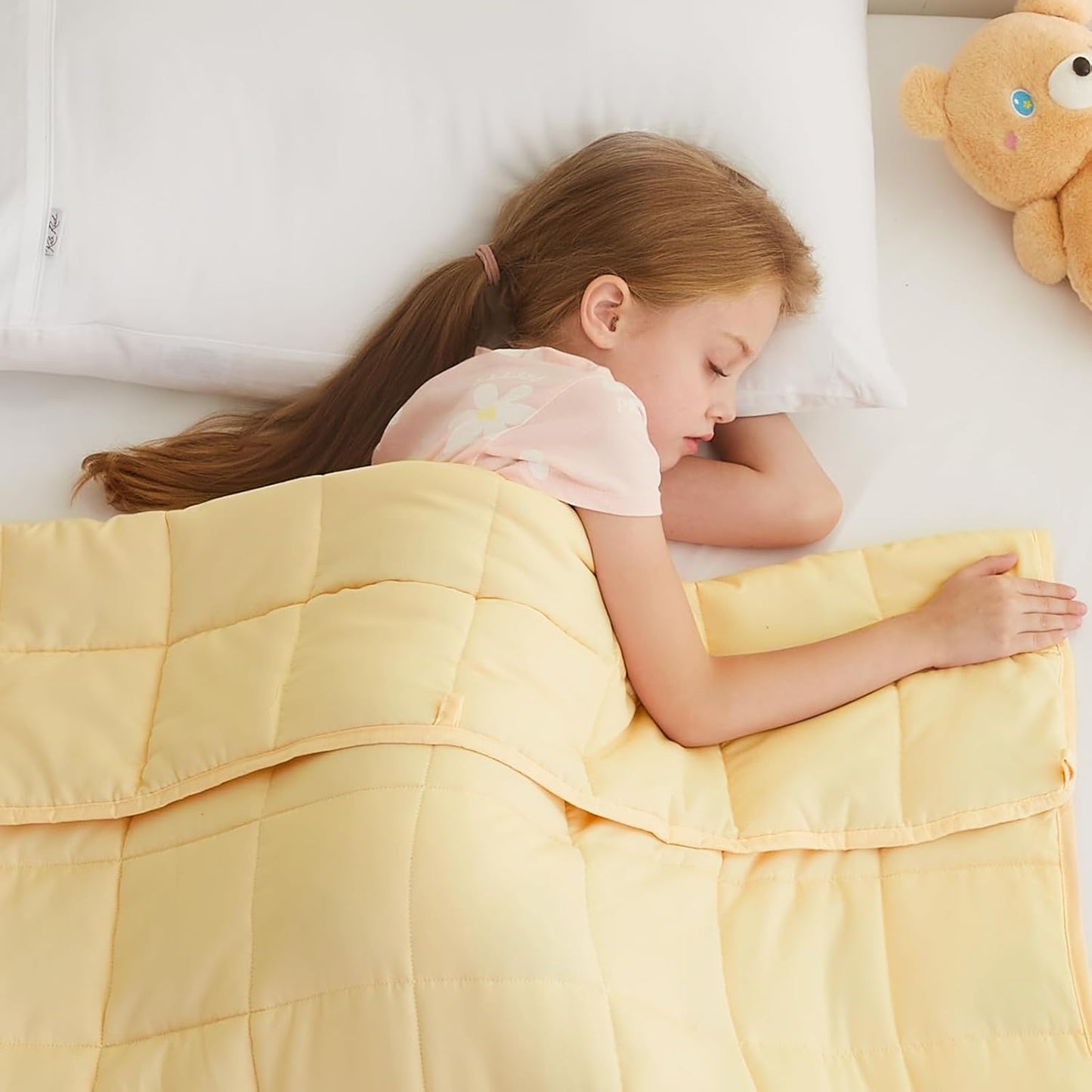 L'AGRATY Weighted Blanket - 40"x60" 7lbs Cooling Breathable Weighted Heavy Blanket Microfiber Material with Glass Beads Small Blanket for All-Season Summer Fall Winter Soft Thick Blanket