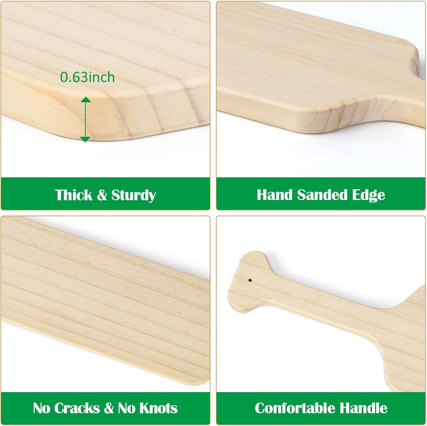 BATTIFE 2Pack 22inch Greek Sorority Paddle - Unfinished Pine Wooden Frat Paddle, Fraternity Wood Paddles for Arts Crafts