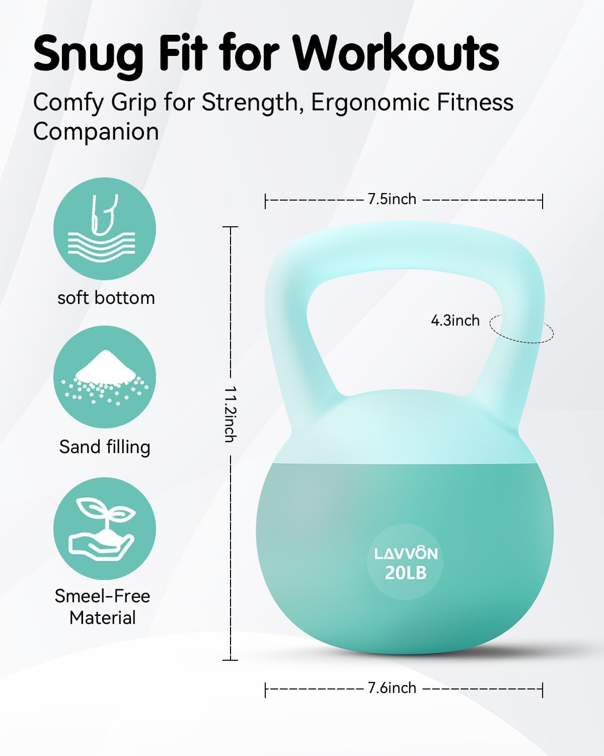 Soft Kettlebell - Cushioned Impact-Resistant Base and Anti-Slip, Kettle bell Anti-Slip Grip Weight for Home Workouts, Safe Strength Training Kettlebells Sets for Women & Men, With Non-slip Gloves