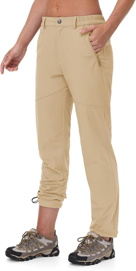 TBMPOY Women's Lightweight Hiking Pants Water Resistant Quick Dry Travel Work Outdoor Fishing Pants Zipper Pockets
