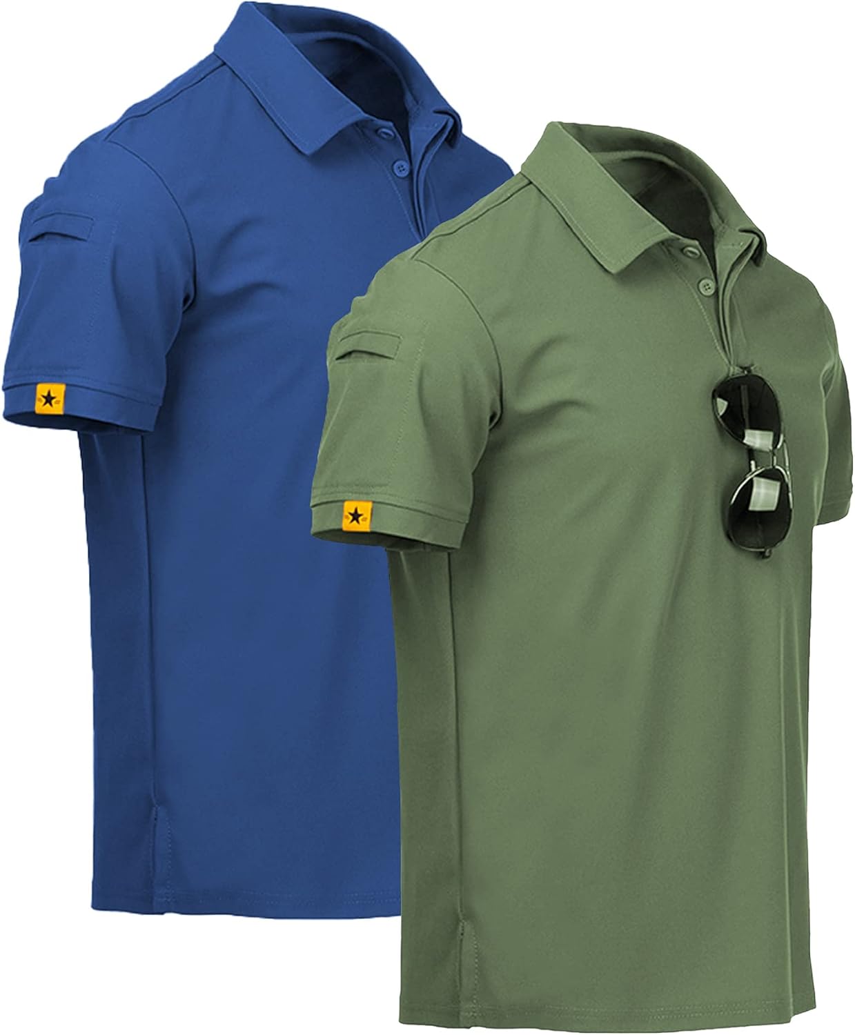 ZITY Mens 2 Pack Polo Shirts Short Sleeve Performance Sports Golf Shirt for Men Tactical Shirt