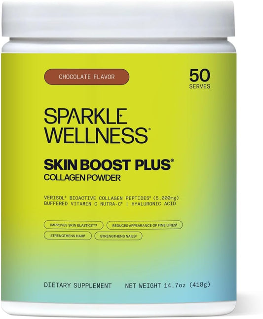 Skin Boost Plus (Chocolate) [50-Serves] | Collagen Powder Supplement with Verisol Bioactive Hydrolyzed Collagen Peptides, Vitamin C & Hyaluronic Acid to Improve Skin Elasticity