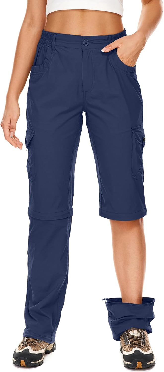Women's Hiking Pants Convertible Quick Dry Lightweight Zip Off Fishing Travel Safari Pants