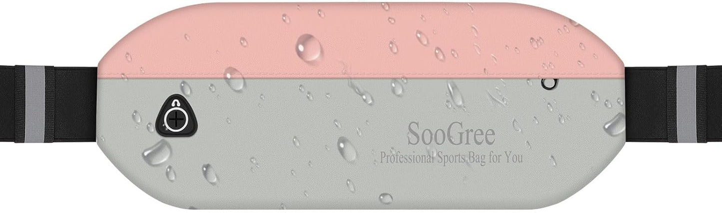 Slim Fanny Packs for Women Men,Waterproof Waist Pack with Reflective Strip Adjustable Strap,Running Belt for Sports Workout Cycling Hiking, Casual Hands-Free Wallets Phone Bag (Style 2)