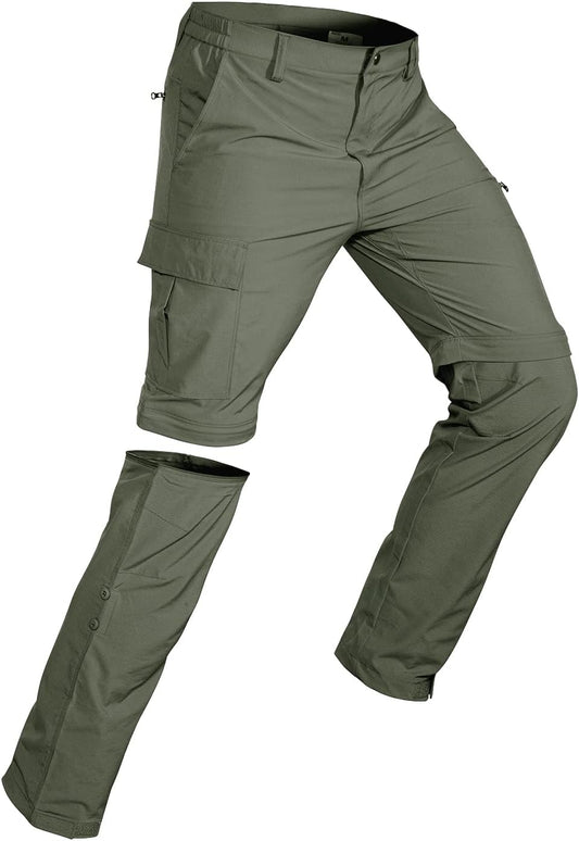 Wespornow Men's-Convertible-Hiking-Pants Quick Dry Lightweight Zip Off Breathable Cargo Pants for Outdoor, Fishing, Safari