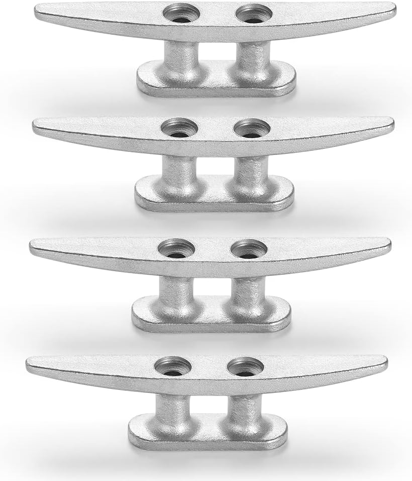 Boat Cleat, 4 inch / 6 inch 304 Stainless Steel Dock Cleat-Ideal for Marine, Deck, Nautical Decor (4 Pack/ 6 Pack)