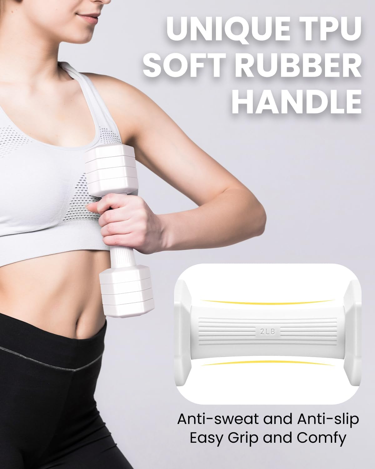 Adjustable Dumbbells Set, 4 in 1 Hand Weights Set for Women Men 10 LB/ 12 LB Dumbbell Pair Each 2lbs 3lbs 4lbs 5lbs Weights Dumbbells Set with TPU Soft Rubber Handle for Home Gym Exercise Fitness