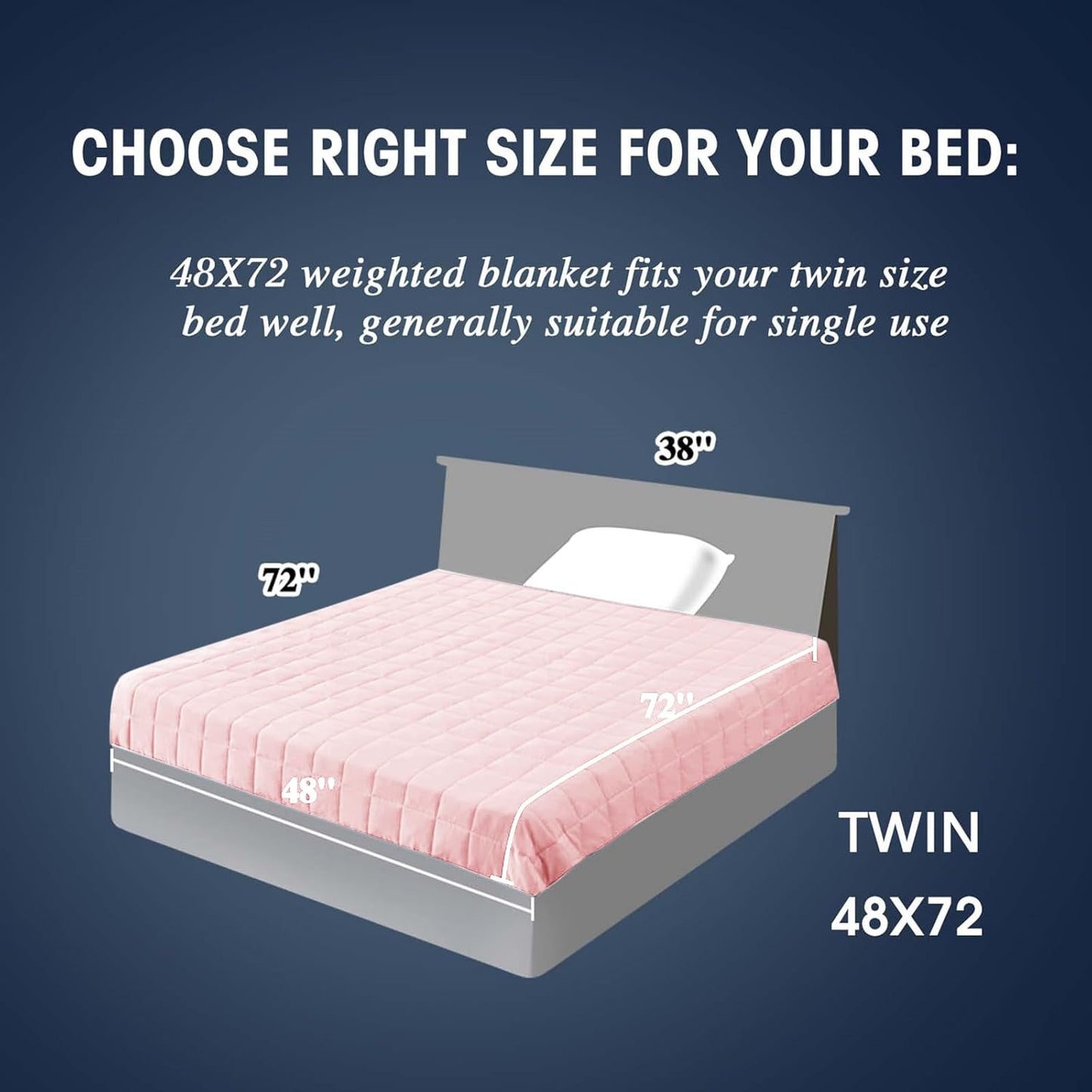 yescool Weighted Blanket for Adults (15 lbs, 48" x 72", Pink Grey) Cooling Heavy Blanket for Sleeping Perfect for 160-180 lbs, Twin Size Breathable Blanket with Premium Glass Bead, Machine Washable