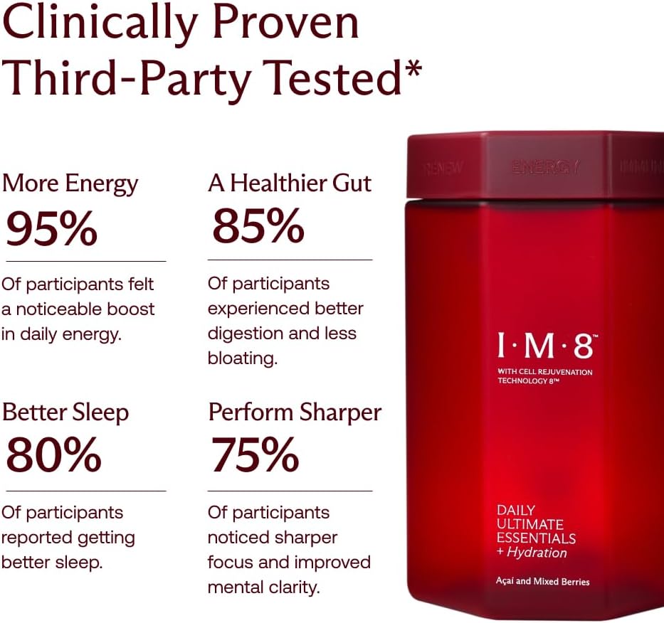 IM8 Daily Ultimate Essentials All-in-One Multivitamin Supplement (30 Servings, Starter Kit - Scoop + Tumbler Included)