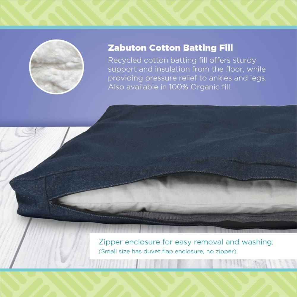 BEAN PRODUCTS MEDITATION CUSHION - Zabuton Meditation Pillows for Sitting on Floor, Yoga Cushion, Cotton Yoga Pillow, Zen Kneeling Prayer Pad- MADE IN USA - Standard 24x24x2, STONE GRAY