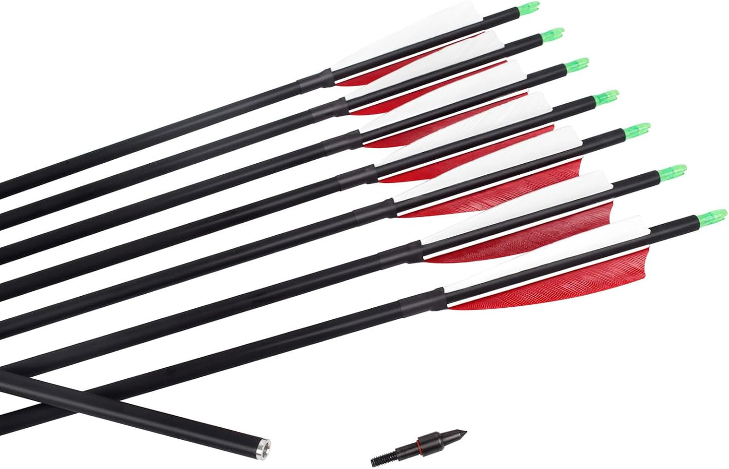 YLS 500 Spine Arrows 30 Inch Carbon Arrows 4" Turkey Feather Archery Target Practice Hunting Arrows with for Recurve Bow Long Bow