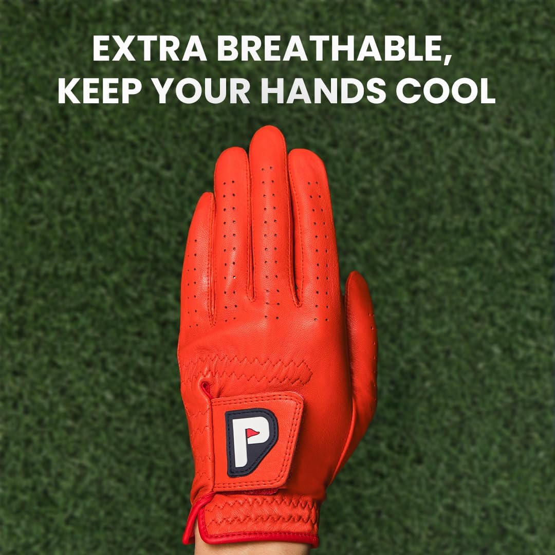 PUR3 Individual - Cabretta Leather Men's Golf Glove, Ultra Soft, with Ball Marker for Right Hand and Left Hand Golfers