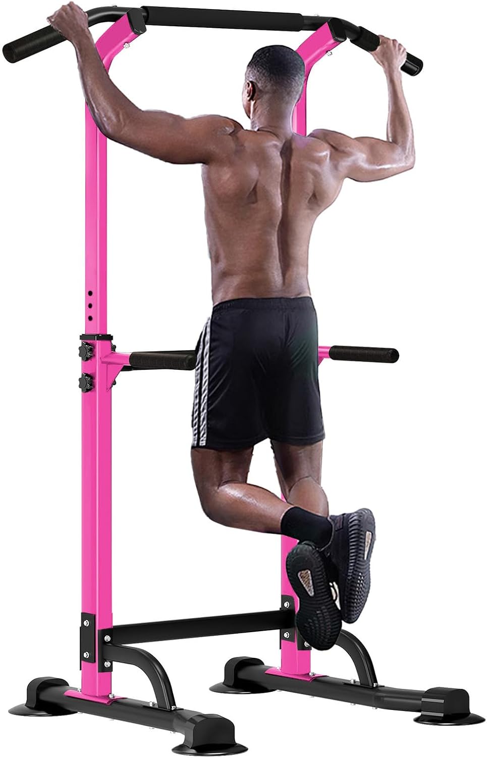 SogesHome Power Tower Pull Up Bar and Dip Station Adjustable Height Dip Stand Multi-Functional Strength Training Fitness Workout Station