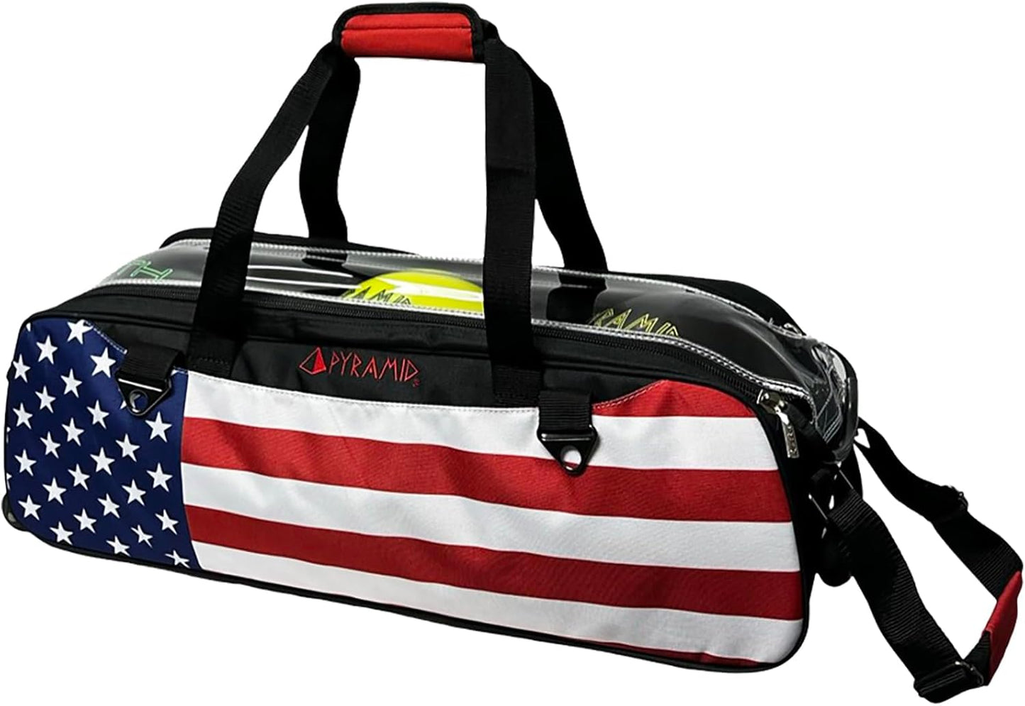 Pyramid Path Slim Triple Tote Roller Bowling Bag (No Shoe Pocket) With Large Side Accessory Pockets - Lightweight and Designed for Travel