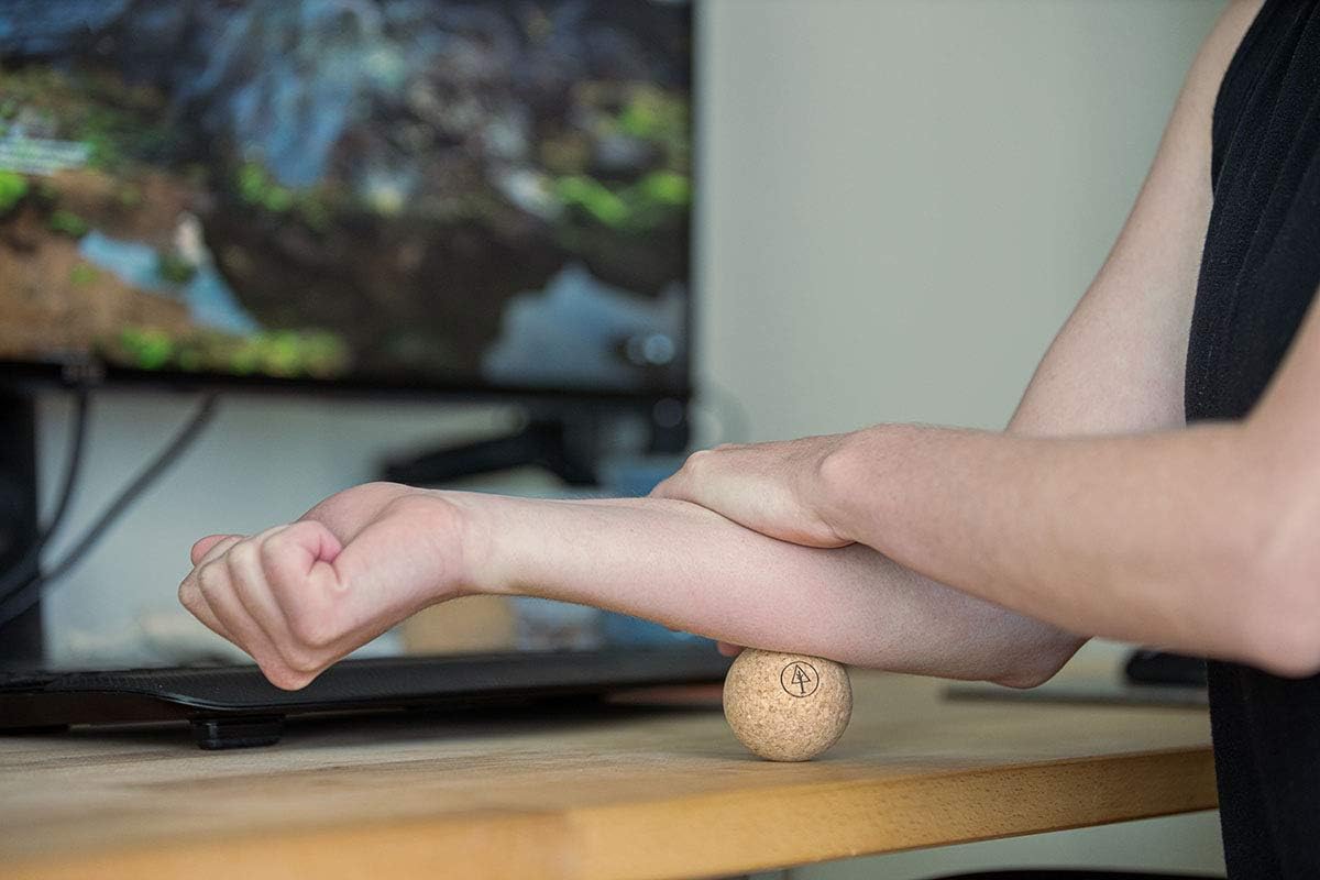 Travel Cork Massage Ball | Lightweight, Sustainable Alternative to Lacrosse Ball for Muscle Pain Relief (1.9 Inch (Pack of 2), Sanded Cork)