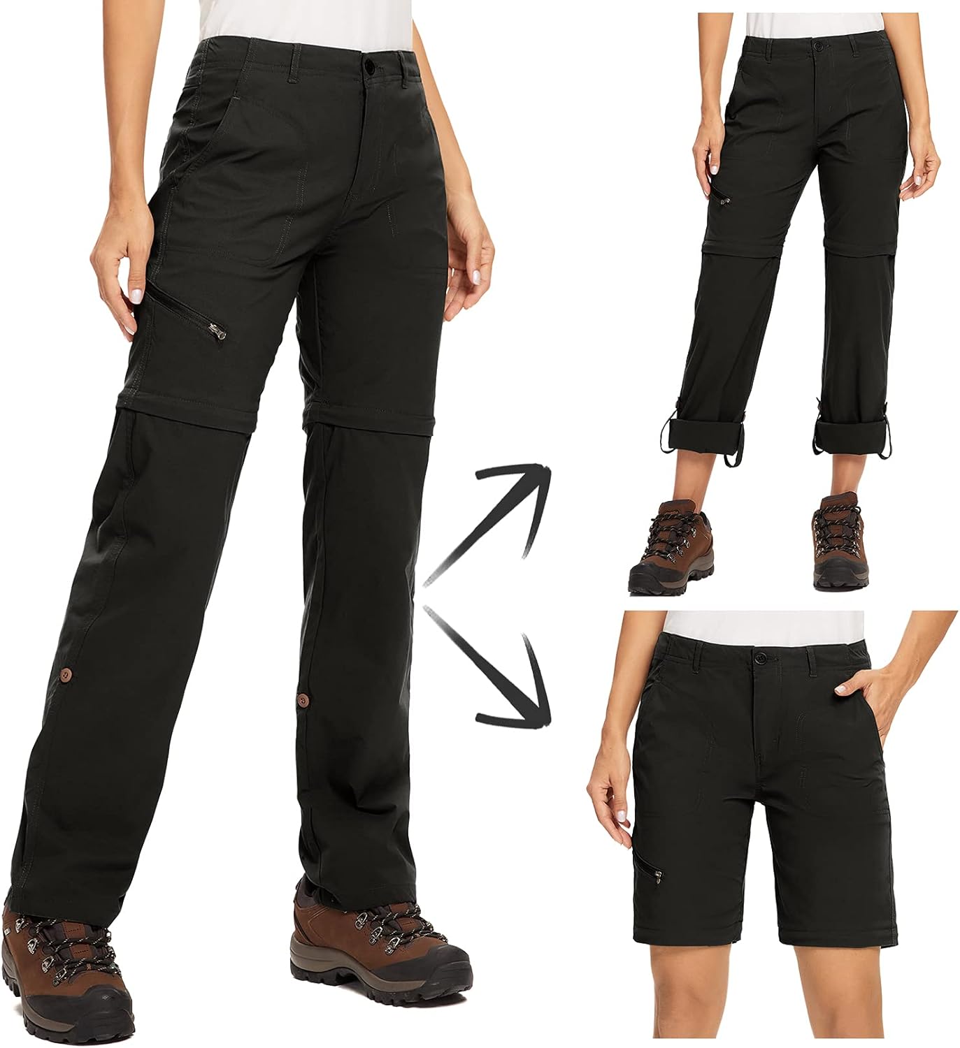 Women's Hiking Pants Convertible Zip Off Lightweight Quick Dry Outdoor Travel Camping Safari fising Pants