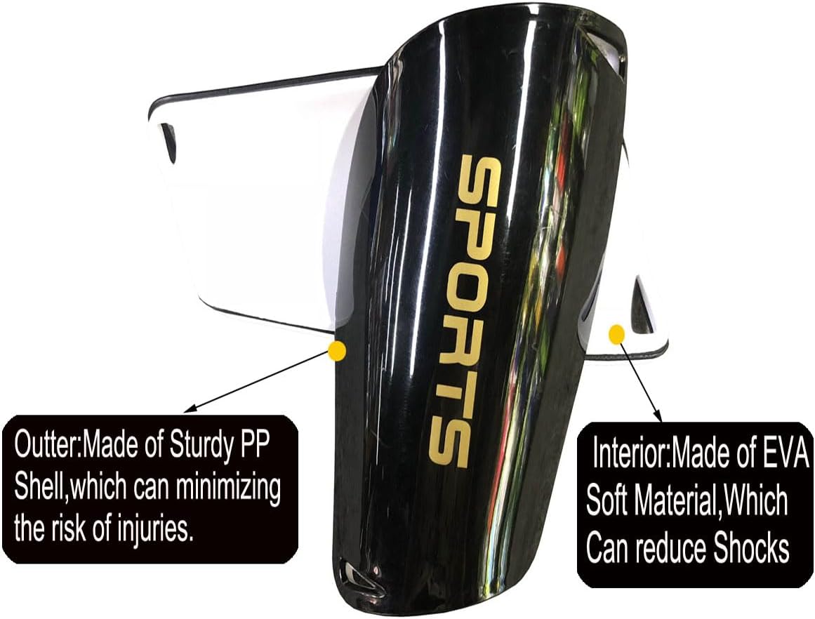 Soccer Shin Guards for Kid Youth Teen Adult - Shin Guards Sleeves with Inserted Pocket Cushion Protection Reduce Shocks and Injuries for TeamSports