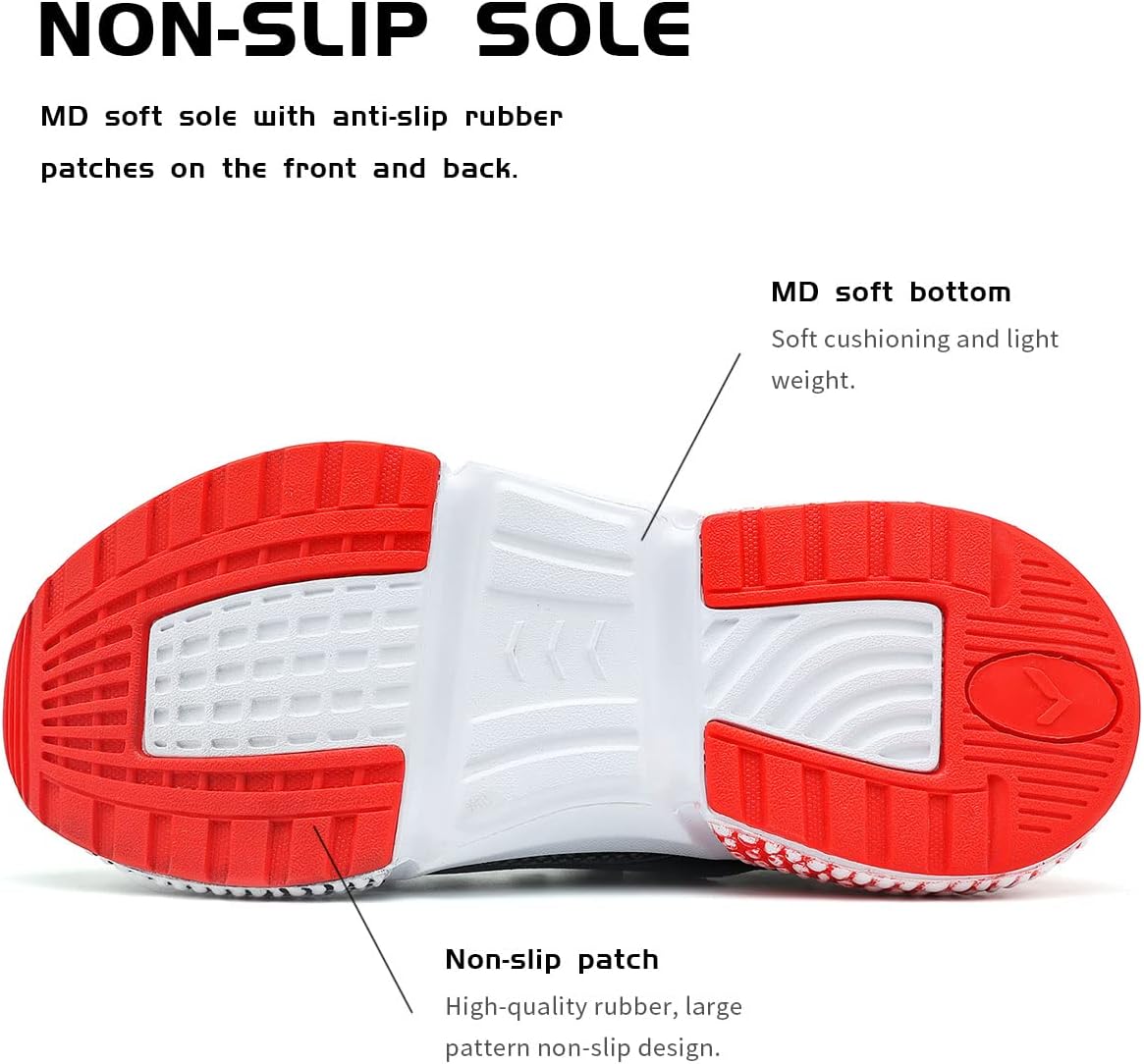 WETIKE Boy's Shoes Mesh Slip on Lightweight Running Sneakers