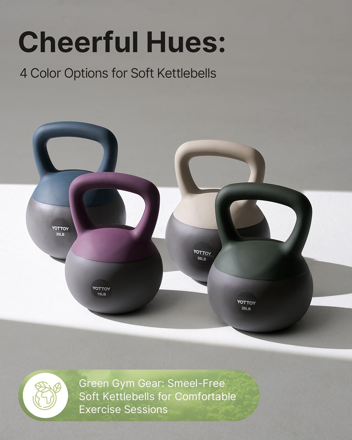 YOTTOY Soft Kettlebell, Set for Strength Training Kettlebells & Home Workouts, Soft-Sided Cushioned Base, Wide-Handle - Ideal for Men, Women, & Beginners