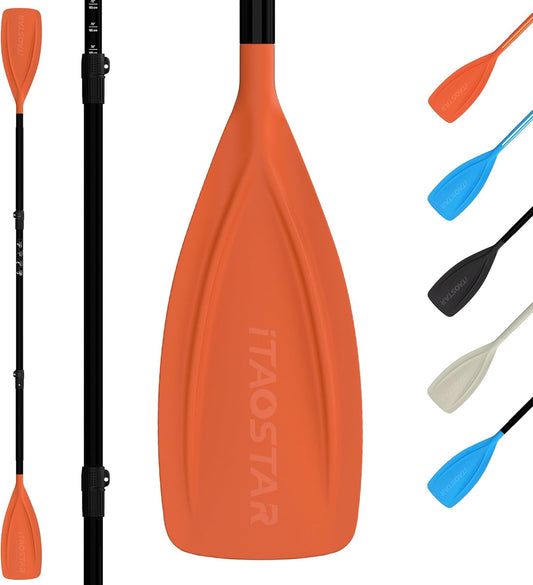 Paddle Board Paddle Detachable, Stand Up Paddle for Adults with Double Locks, Kayak Paddle Adjustable with Glass Fiber Blade, Floating Paddle Board Oar with Lightweight
