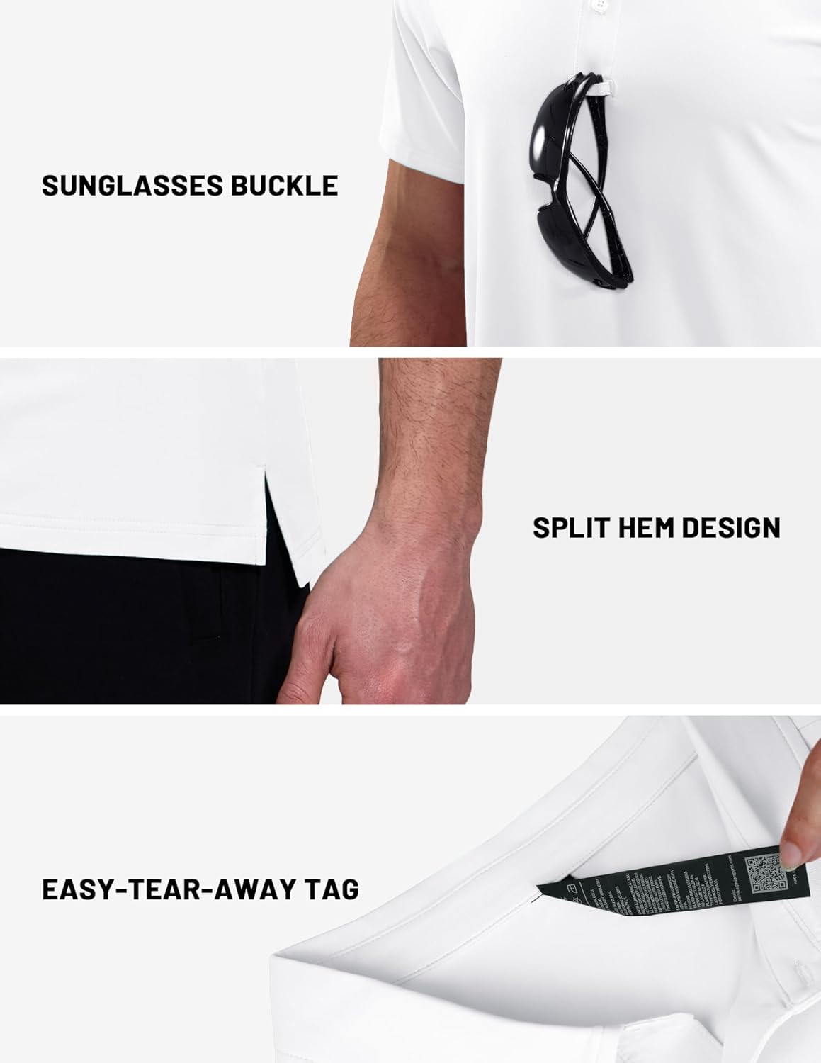 MIER Polo Shirts for Men Short Sleeve Dry Fit Performance Golf Tennis Active Collared Shirts, UPF 50+ Sun Protection