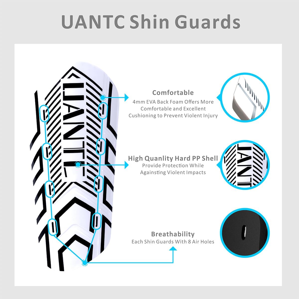 Shin Guards - Soccer Shin Guards with Cushion Protection for Kids/Adults