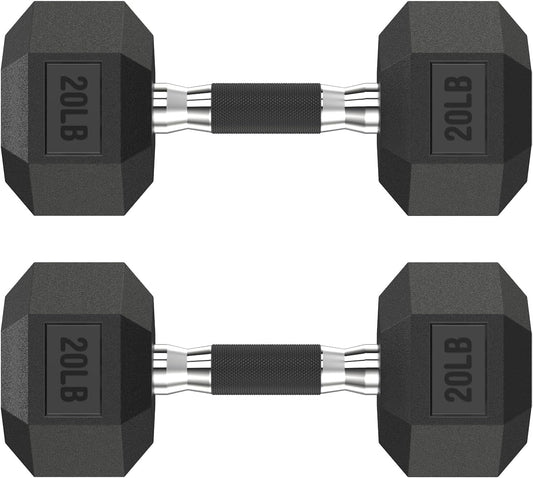 Hex Dumbbell Set 2.5-400 lb, Rubber Encased Exercise & Fitness Dumbbells, Weights Dumbbells Set of 2, Hand Weight for Strength Training