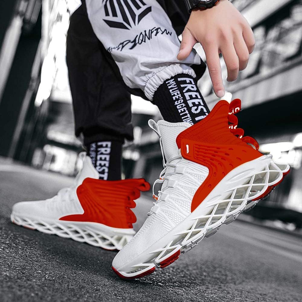 Hello MrLin Men's Running Shoes Non Slip Athletic Tennis Walking Blade Type Sneakers Hip Hop