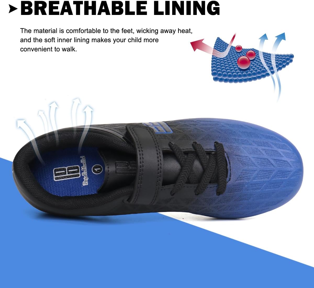 brooman Kids Firm Ground Soccer Cleats Boys Girls Athletic Outdoor Football Shoes