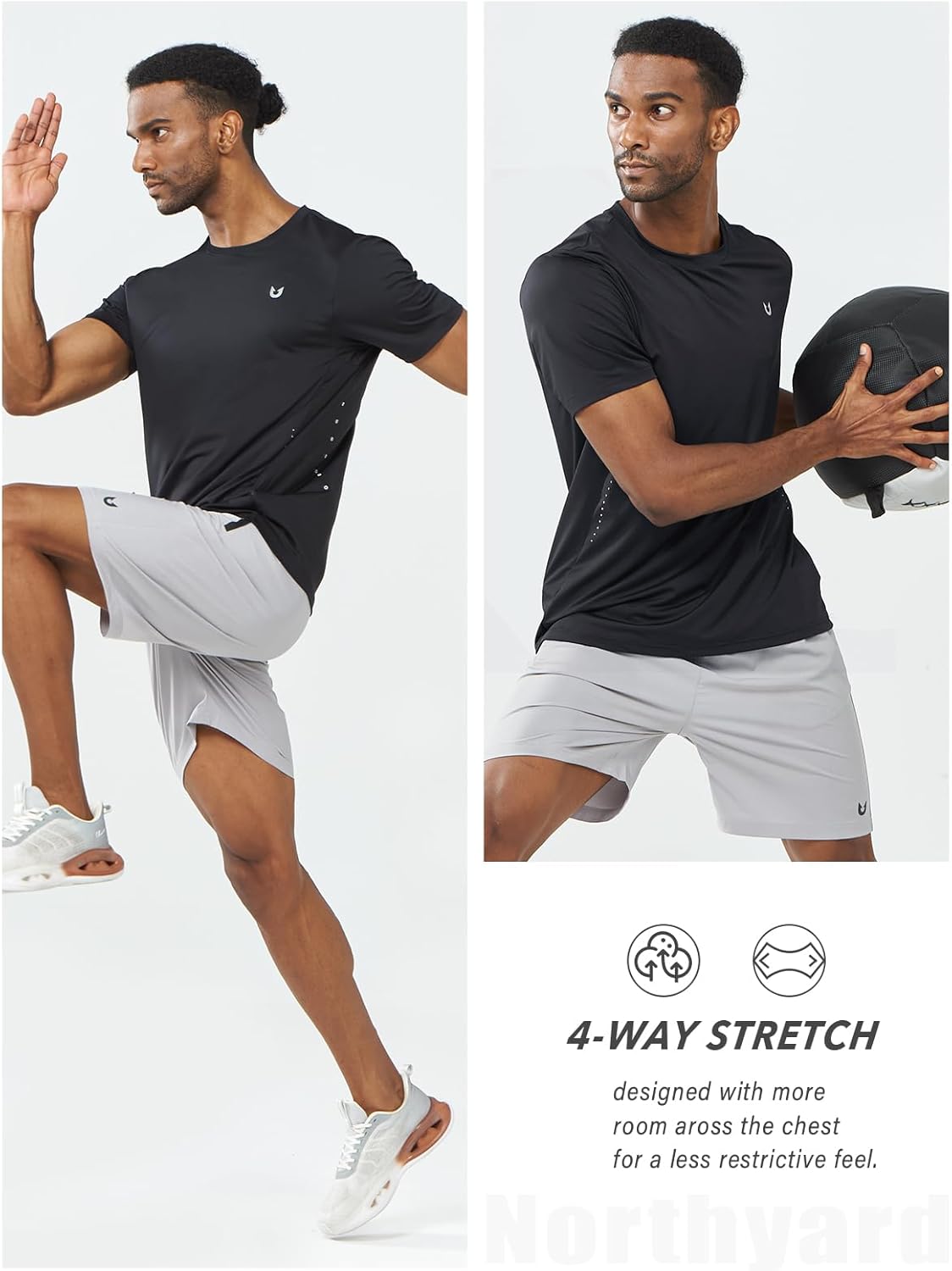 NORTHYARD Mens Athletic Shirts Short Sleeve Gym Workout Running Training Sports Performance T Shirt Basic Tee for Men