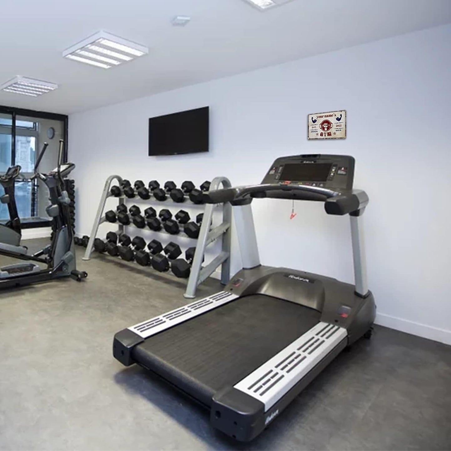 Custom Gym Sign Wall Art Decor Personalized Name Aluminum Metal Sign Retro Workout Room Fitness Center Tin Sign