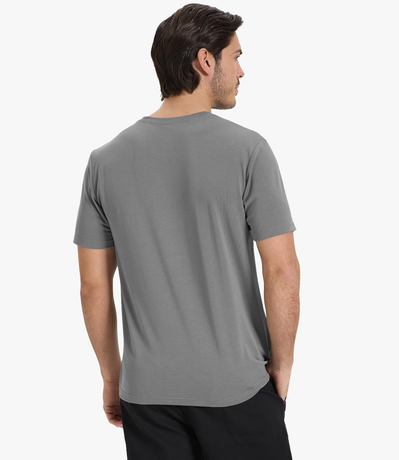 BAMBOO COOL Men's Crewneck T-Shirts Short Sleeve Heavy Weight Tees Athletic Casual Basic T Shirt