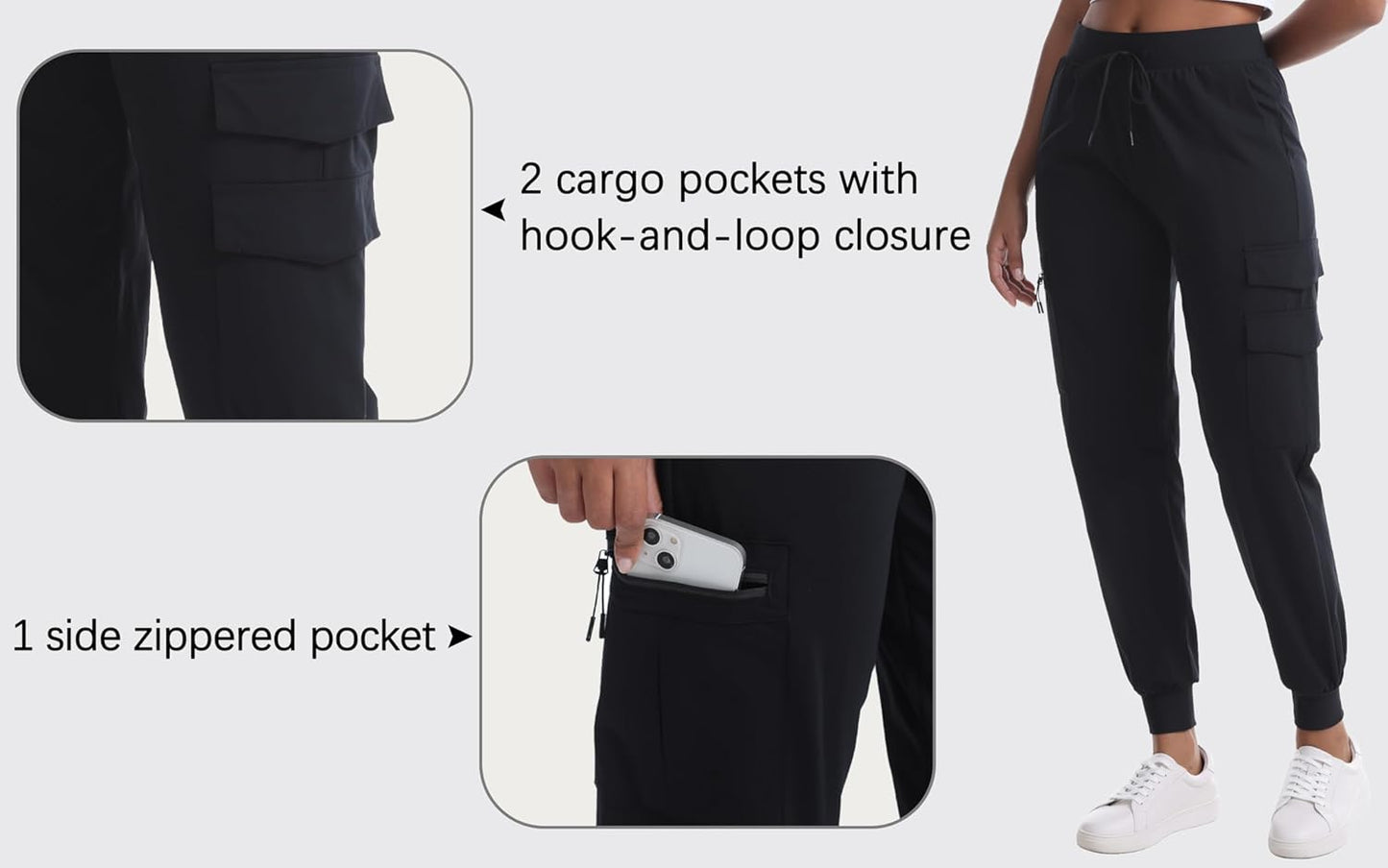 Women's Hiking Pants with Pockets Water Resistant Lightweight Quick Dry Cargo Pants for Travel Outdoor