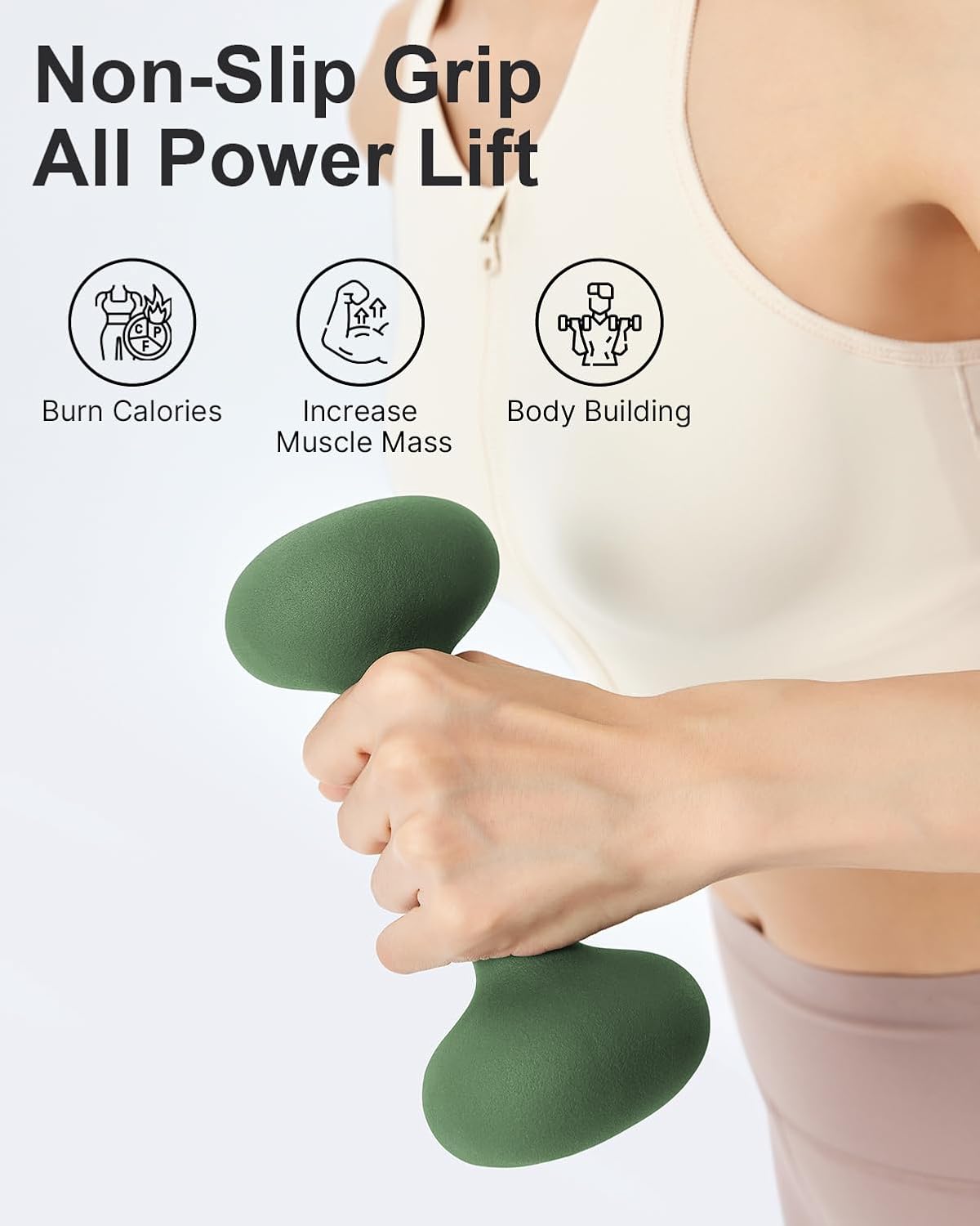 YOTTOY Weights Dumbbells Set for Women,2-15 Pound Dumbbells Set of 2, Non-Slip Hand Weights for Home Workouts, Portable Strength Training Neoprene dumbbells