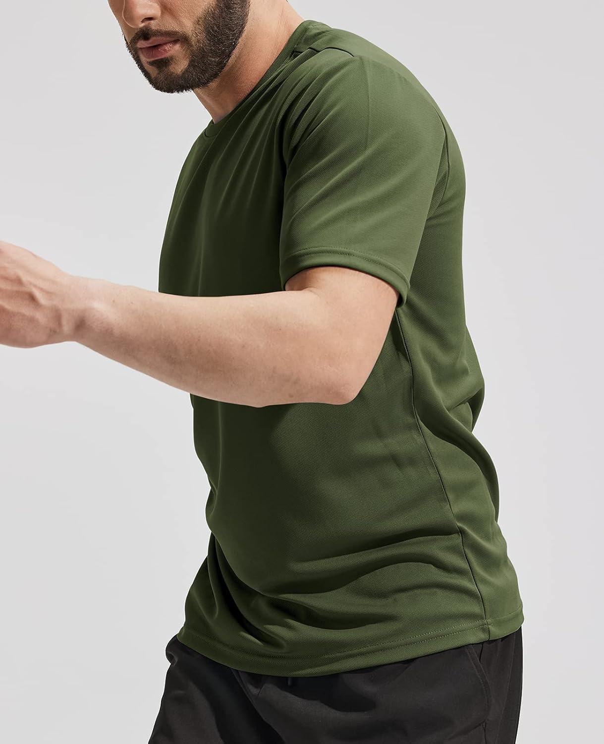 MIER Men's Quick Dry Workout Shirts Moisture Wicking Running Athletic Performance T-Shirts Recycled Polyester Top Tee