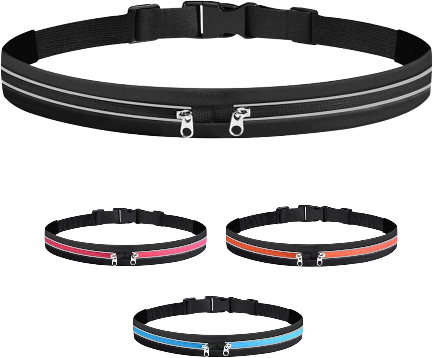 Slim Running Belts for Women Men - Running Phone Holder Fanny Pack for Key, Accessories Fits ALL Cell Phones, Black