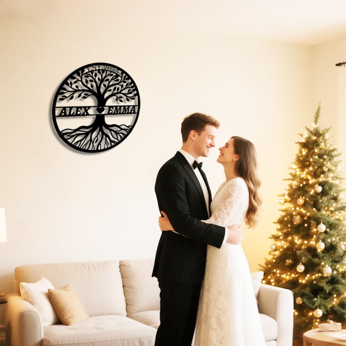 Personalized Tree of Life Metal Name Sign | Custom Metal Signs | Family Wall Art | Wedding Gift & Anniversary | Indoor Decor Gift for Women, Men, Wife, Parents, Couple