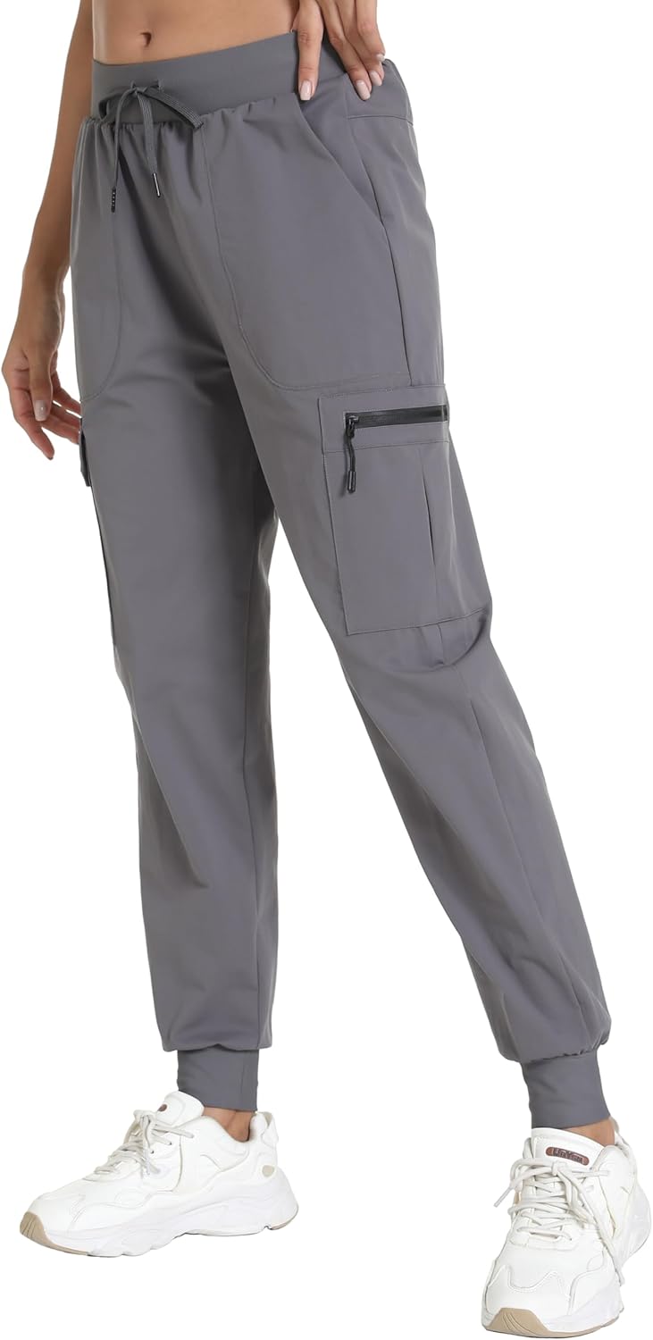 Women's Lightweight Cargo Pants with Pockets Stretchy Quick Dry Hiking Pants for Travel Casual Outdoor