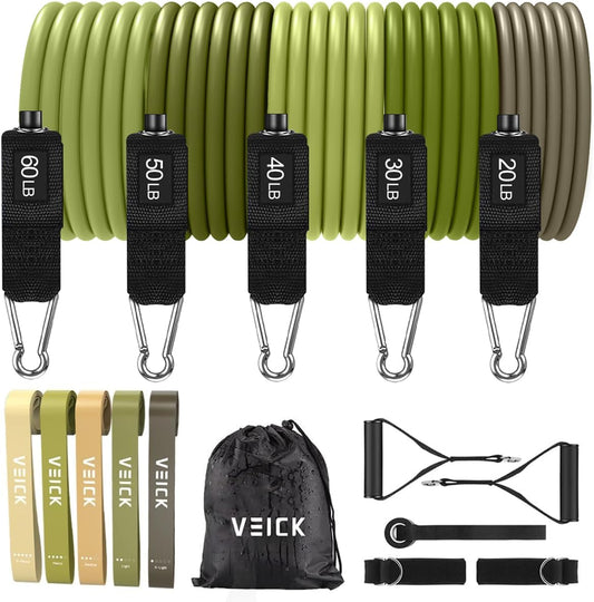 VEICK Resistance Bands, Exercise Bands, Workout Bands, Resistance Bands for Working Out with Handles for Men and Women, Exercising Bands for Fitness Weights Work Out at Home